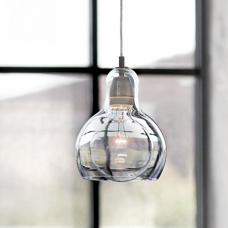 Contemporary Gourd Glass Pendant Light Fixture for Lounge
