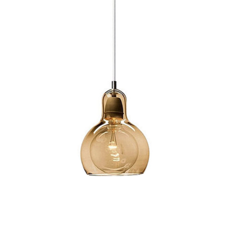 Contemporary Gourd Glass Pendant Light Fixture for Lounge