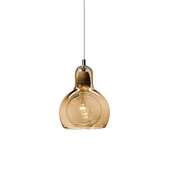 Contemporary Gourd Glass Pendant Light Fixture for Lounge