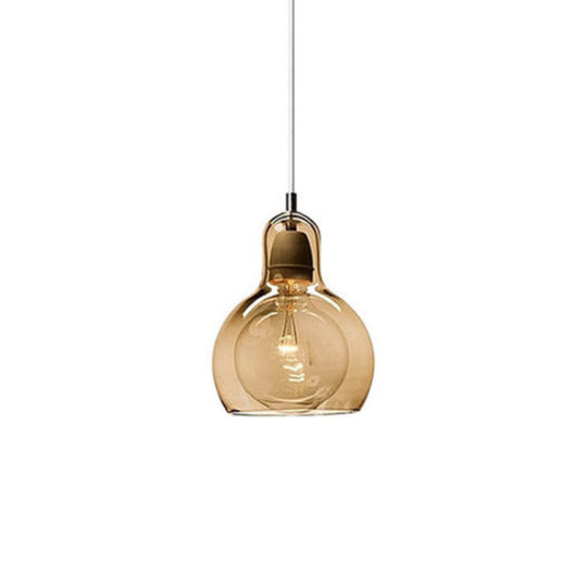Contemporary Gourd Glass Pendant Light Fixture for Lounge