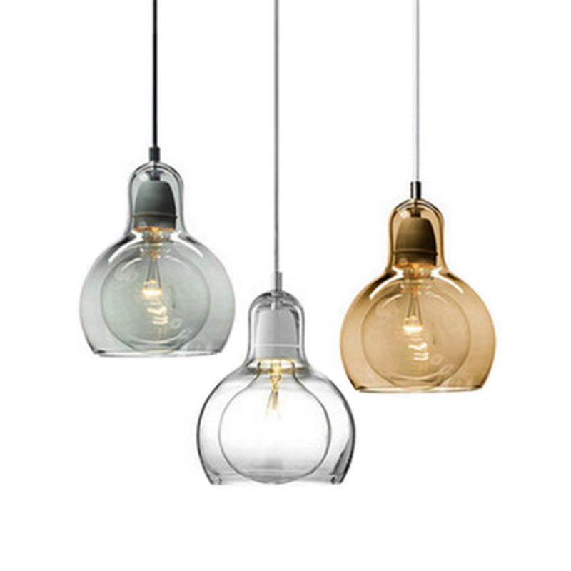 Contemporary Gourd Glass Pendant Light Fixture for Lounge
