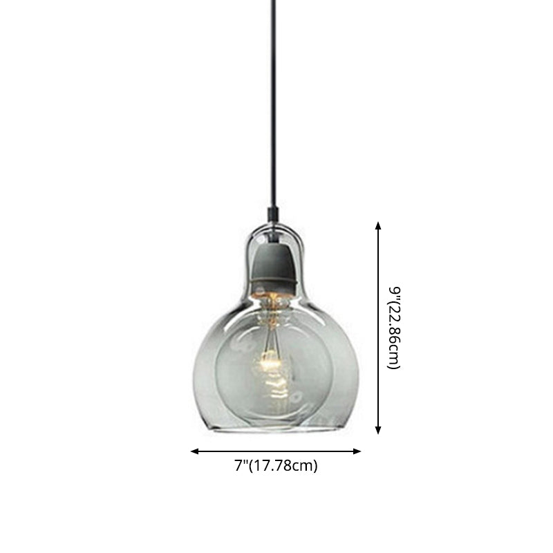 Contemporary Gourd Glass Pendant Light Fixture for Lounge