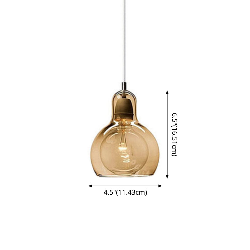 Contemporary Gourd Glass Pendant Light Fixture for Lounge