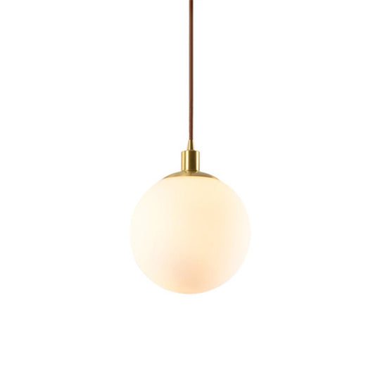 Contemporary Glass Pendant Light – Gold Spherical Design for Bedroom