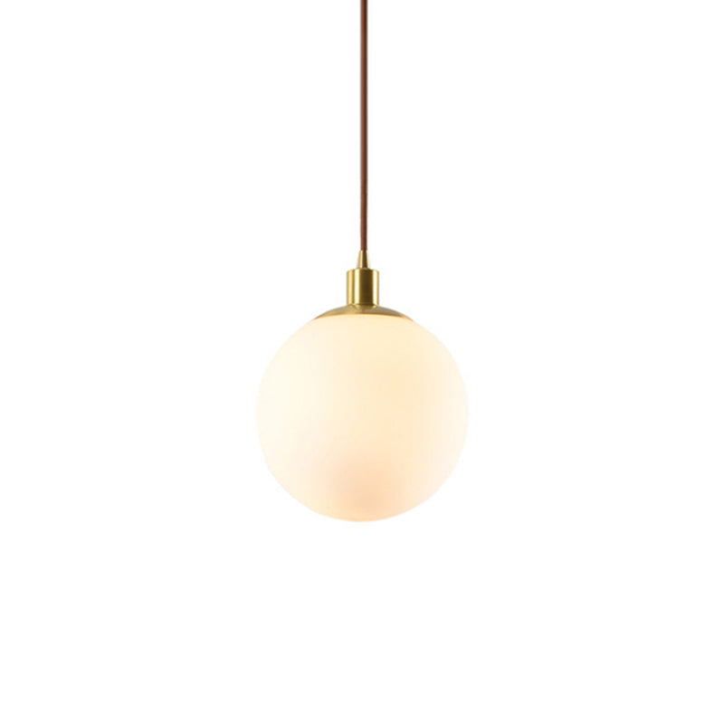 Contemporary Glass Pendant Light – Gold Spherical Design for Bedroom