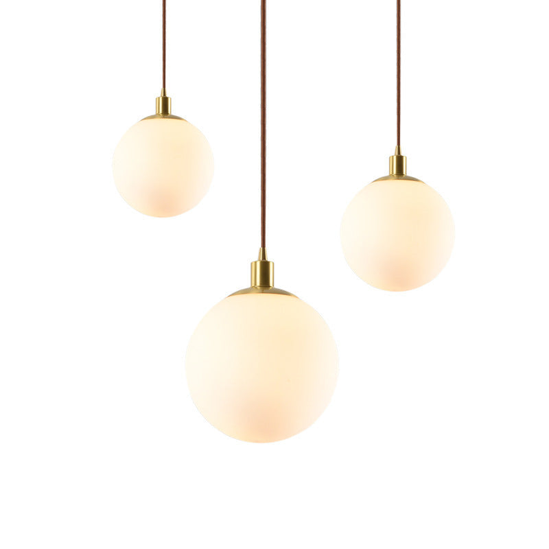 Contemporary Glass Pendant Light – Gold Spherical Design for Bedroom