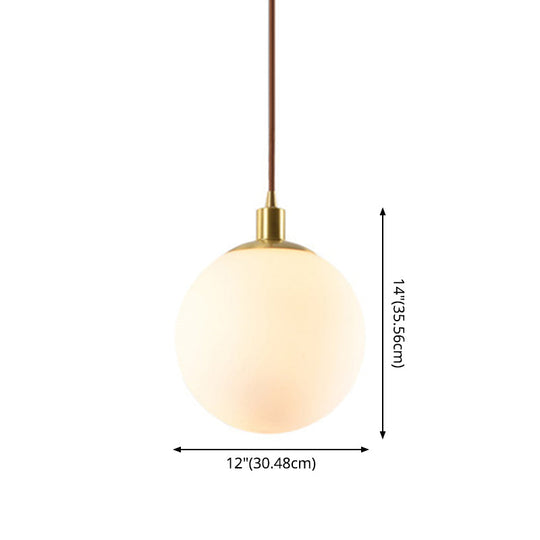 Contemporary Glass Pendant Light – Gold Spherical Design for Bedroom