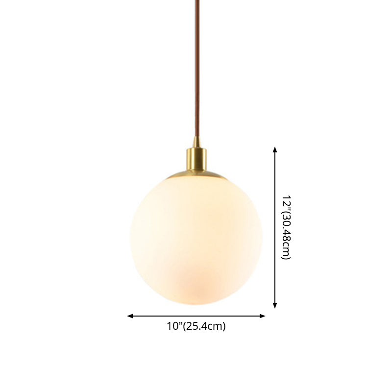 Contemporary Glass Pendant Light – Gold Spherical Design for Bedroom