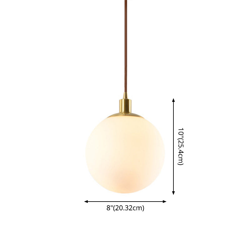 Contemporary Glass Pendant Light – Gold Spherical Design for Bedroom