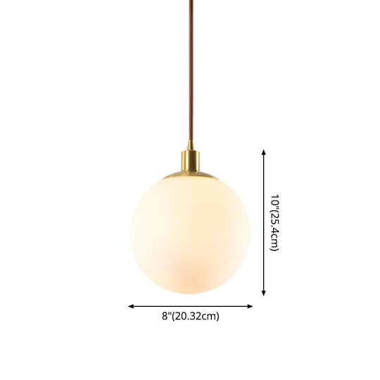 Contemporary Glass Pendant Light – Gold Spherical Design for Bedroom