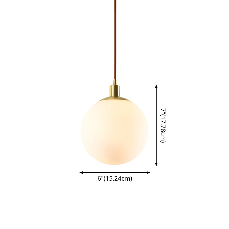 Contemporary Glass Pendant Light – Gold Spherical Design for Bedroom