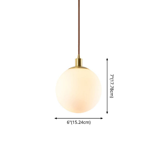 Contemporary Glass Pendant Light – Gold Spherical Design for Bedroom