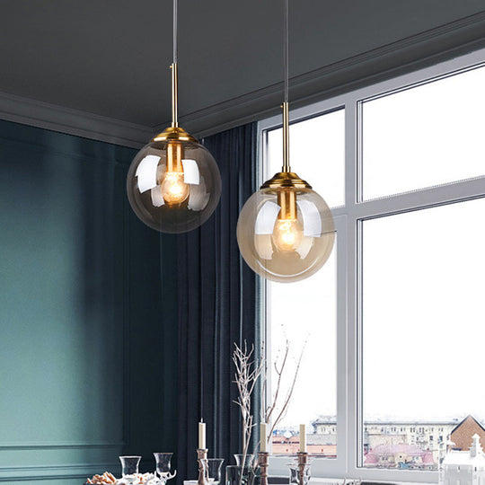 Minimalist Glass Sphere Pendant Light Fixture for Modern Indoor Ceiling Lighting