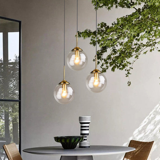 Minimalist Glass Sphere Pendant Light Fixture for Modern Indoor Ceiling Lighting