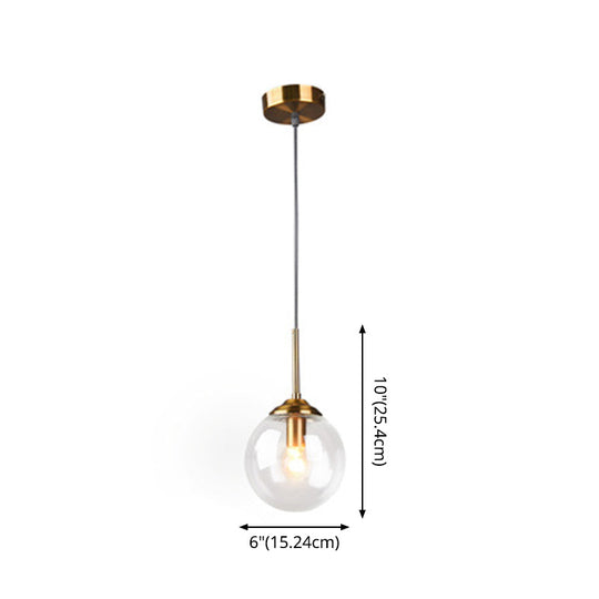 Minimalist Glass Sphere Pendant Light Fixture for Modern Indoor Ceiling Lighting