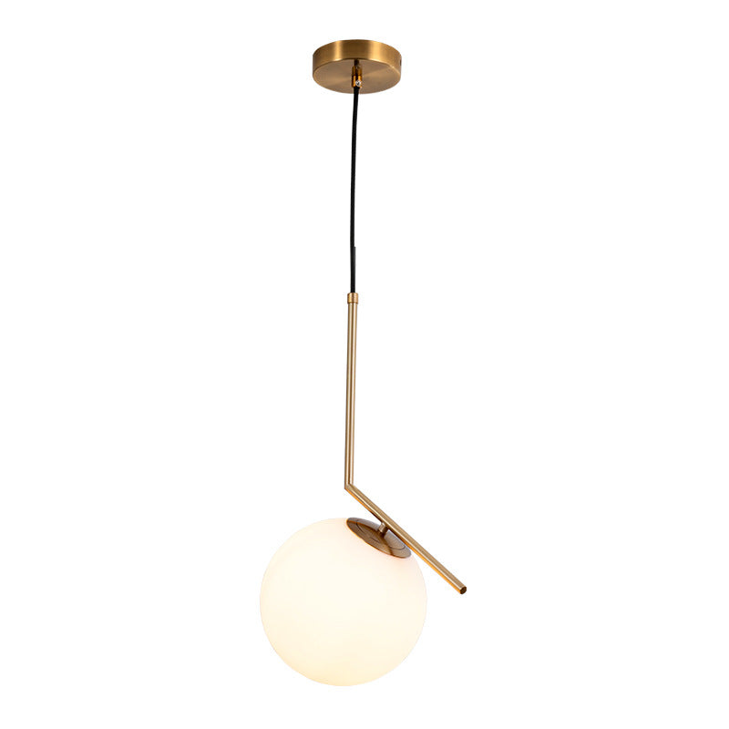 Mid Century Modern Glass Pendant Light - Sleek Hanging Fixture for Bedroom