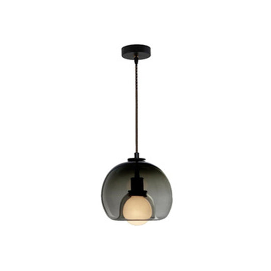 Contemporary Minimalist Glass Globe Pendant Light - Indoor Hanging Lamp
