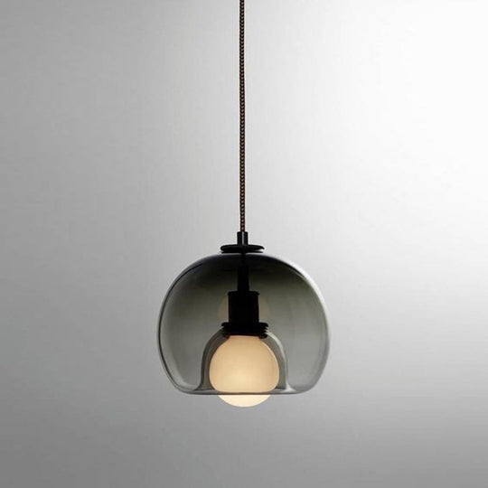 Contemporary Minimalist Glass Globe Pendant Light - Indoor Hanging Lamp