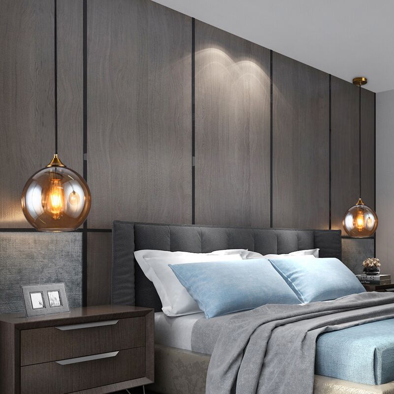 Contemporary Blown Glass Sphere Pendant Lights for Bedrooms