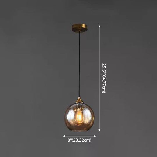 Contemporary Blown Glass Sphere Pendant Lights for Bedrooms