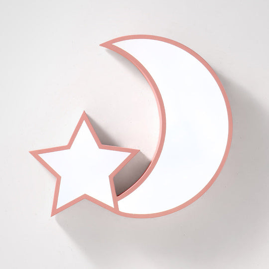 Kids Style Star and Moon LED Flushmount Ceiling Lamp