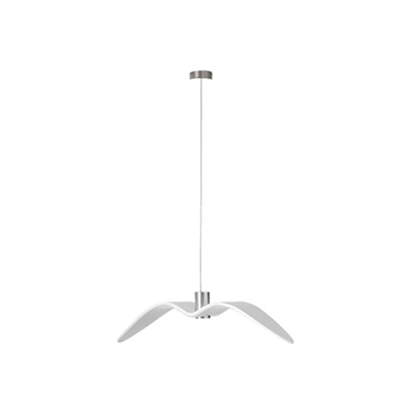 Art Deco Seagulls Hanging Lamp - White, 1-Light, Resin Material, Drop Pendant for Dining Room Decor