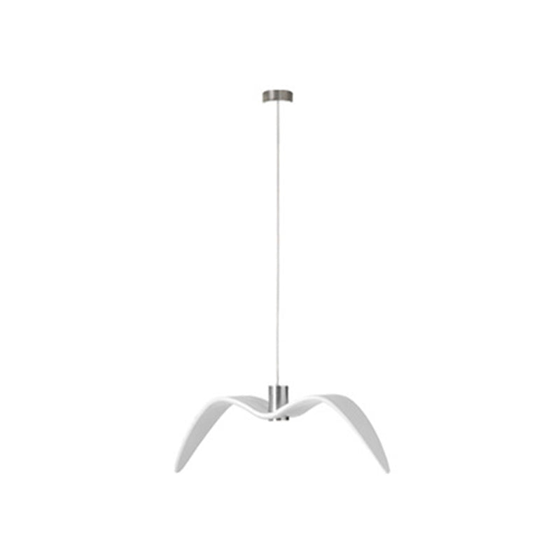 Art Deco Seagulls Hanging Lamp - White, 1-Light, Resin Material, Drop Pendant for Dining Room Decor