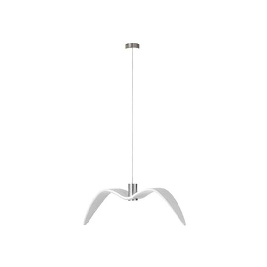 Art Deco Seagulls Hanging Lamp - White, 1-Light, Resin Material, Drop Pendant for Dining Room Decor