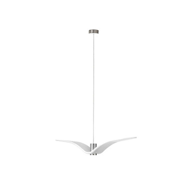 Art Deco Seagulls Hanging Lamp - White, 1-Light, Resin Material, Drop Pendant for Dining Room Decor