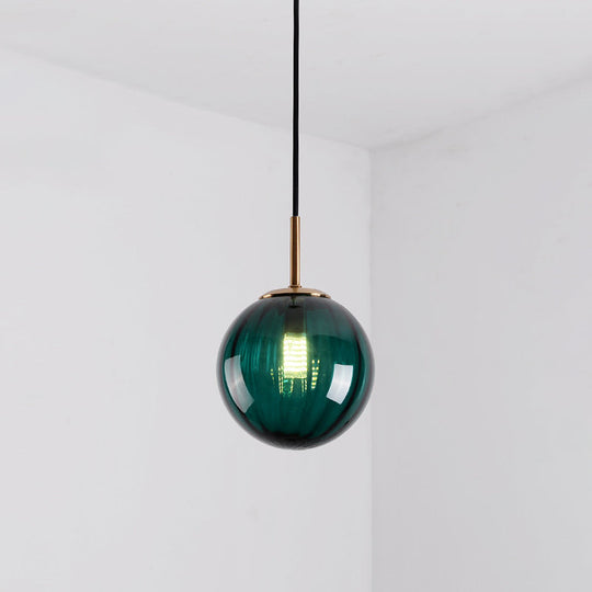 Mid-Century Brass Glass Pendant Light Kit - Restaurant Drop Design