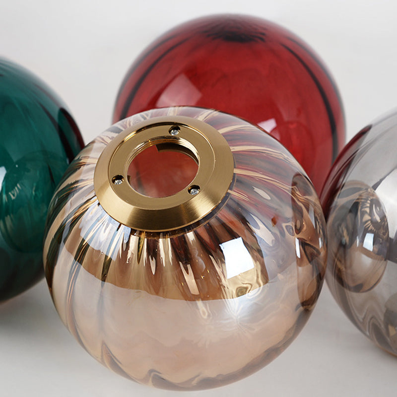 Mid-Century Brass Glass Pendant Light Kit - Restaurant Drop Design