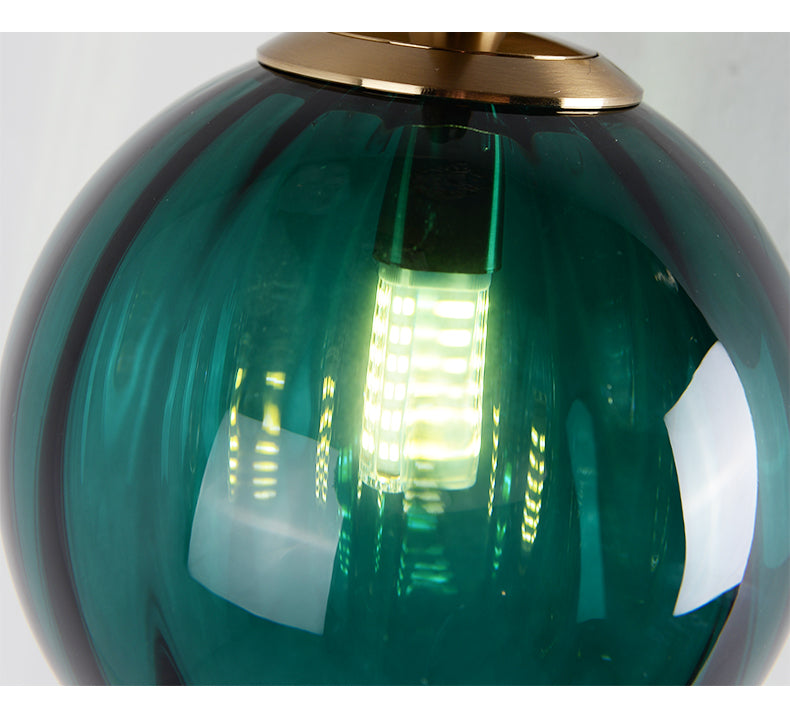 Mid-Century Brass Glass Pendant Light Kit - Restaurant Drop Design