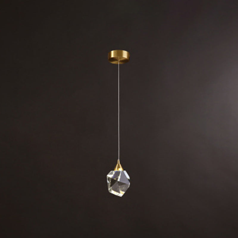 Gold LED Crystal Stone Ceiling Light for Modern Bedroom Suspension