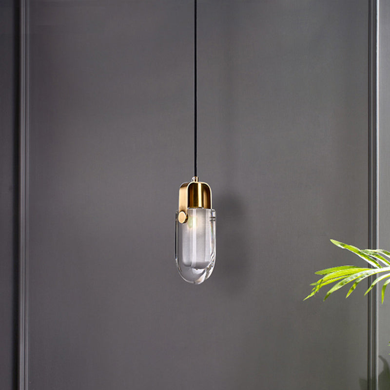 Contemporary Gold LED Crystal Pendant Ceiling Light