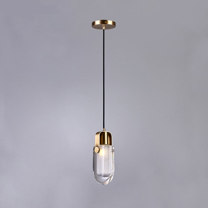 Contemporary Gold LED Crystal Pendant Ceiling Light