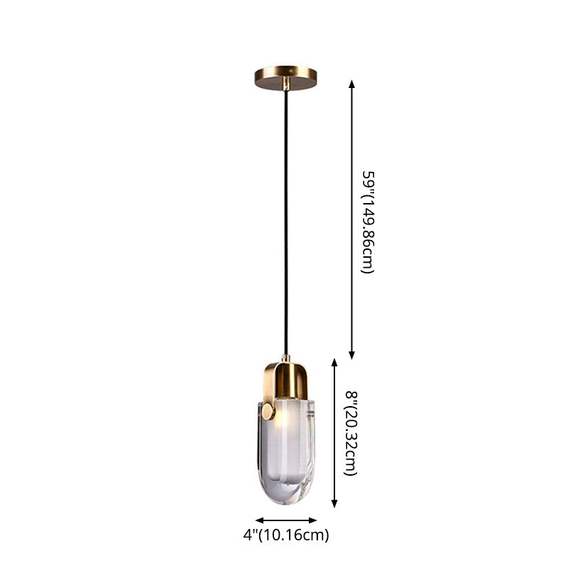 Contemporary Gold LED Crystal Pendant Ceiling Light