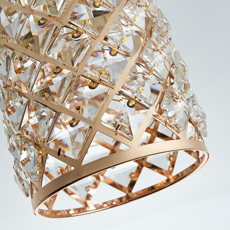 Minimalist Crystal Pineapple Semi-Flush Ceiling Light in Gold