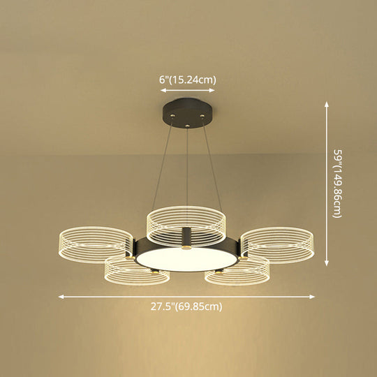 Modern Acrylic Circle Chandelier Pendant Light for Living Room