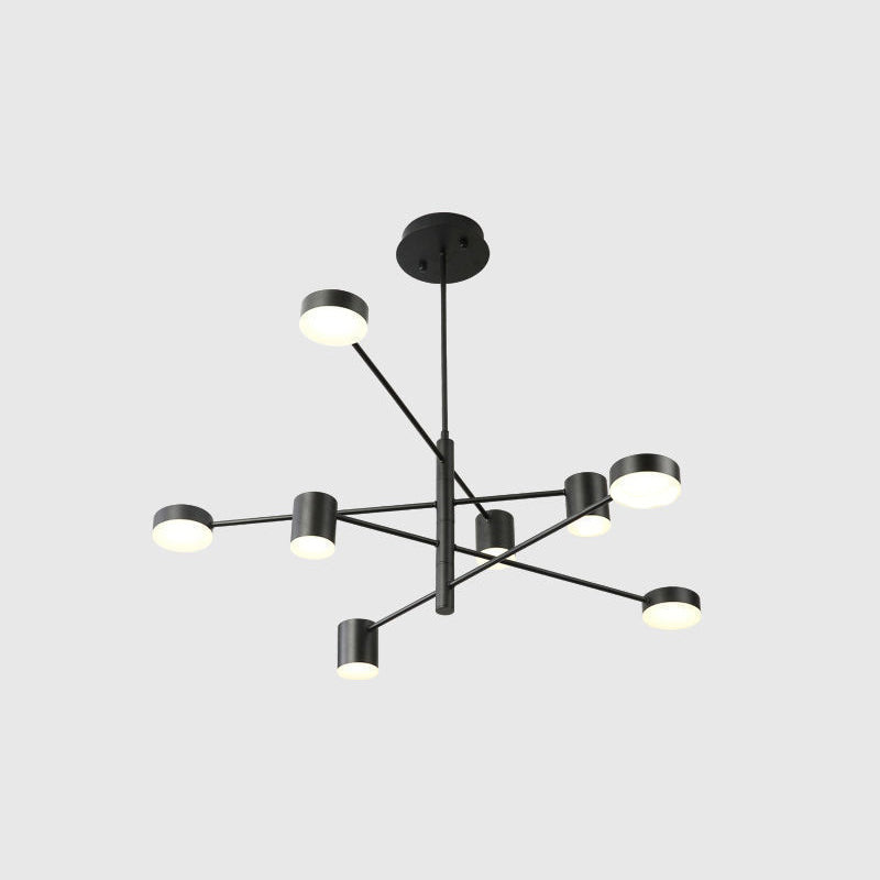 Contemporary Metal Starburst Chandelier for Living Room - Stylish Hanging Ceiling Light