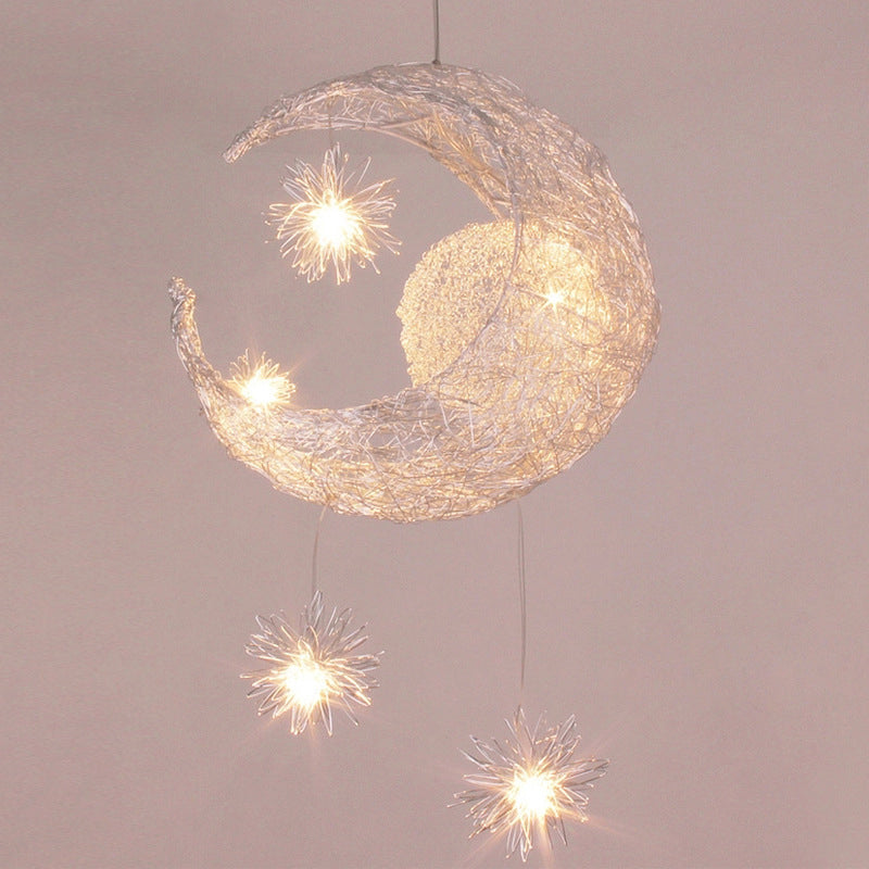 Stylish Moon and Star Ceiling Lamp for Kids' Bedroom