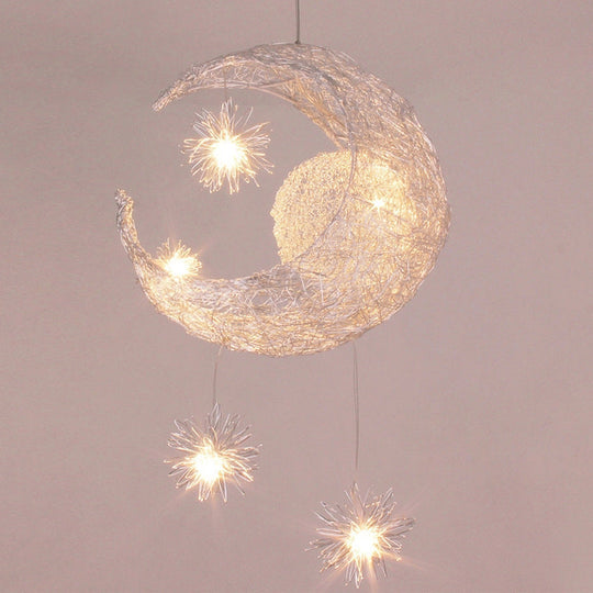 Stylish Moon and Star Ceiling Lamp for Kids' Bedroom