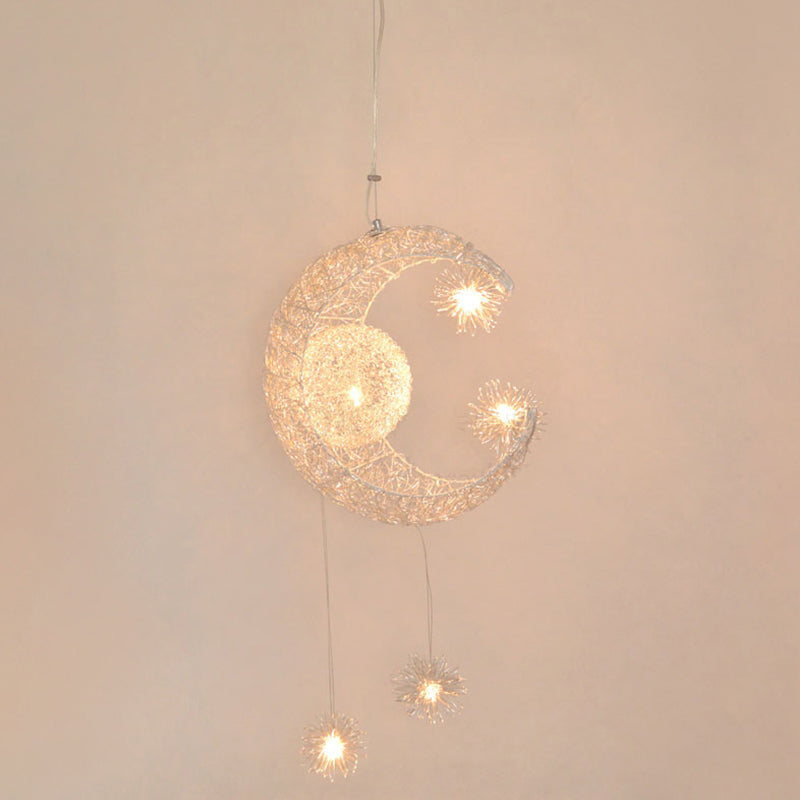 Stylish Moon and Star Ceiling Lamp for Kids' Bedroom