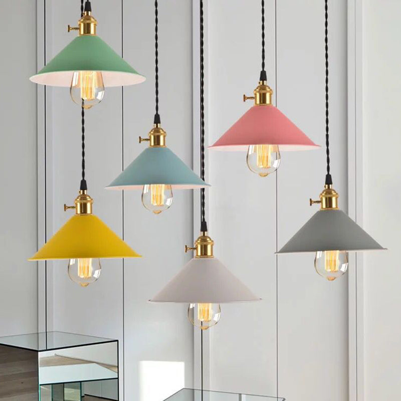 Nordic Industrial Macarons Pendant Light - Metal Colorful 1-Light Lighting