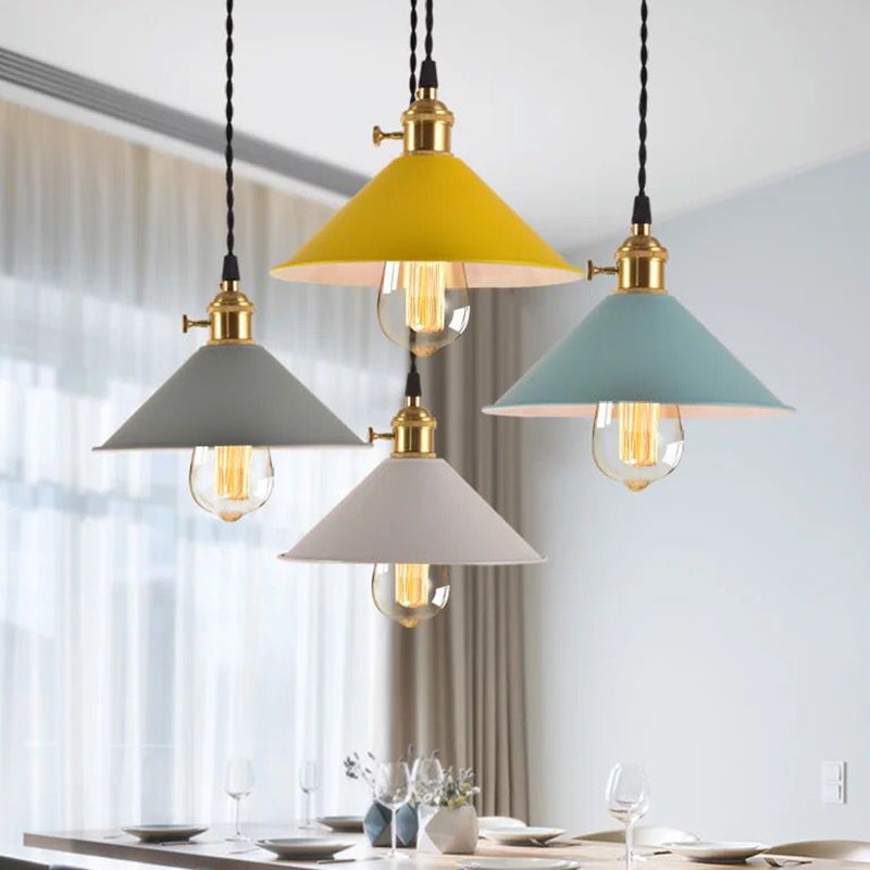 Nordic Industrial Macarons Pendant Light - Metal Colorful 1-Light Lighting