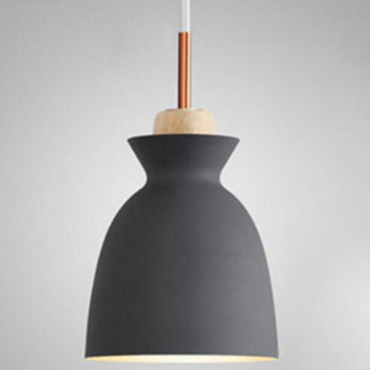 Nordic Style Wooden Pendant Lamp with Metal Frame - Perfect for Restaurants and Modern Homes