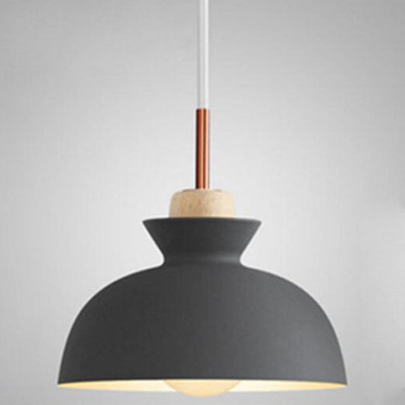 Nordic Style Wooden Pendant Lamp with Metal Frame - Perfect for Restaurants and Modern Homes