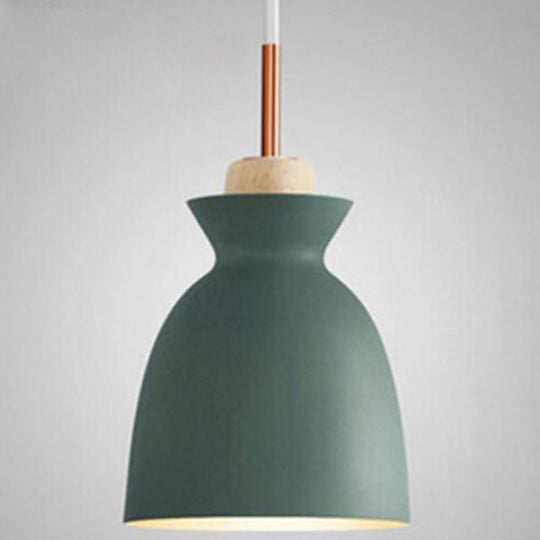 Nordic Style Wooden Pendant Lamp with Metal Frame - Perfect for Restaurants and Modern Homes