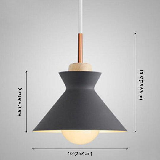 Nordic Style Wooden Pendant Lamp with Metal Frame - Perfect for Restaurants and Modern Homes