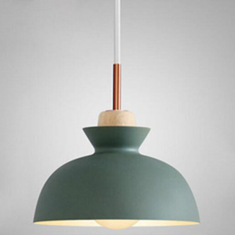 Nordic Style Wooden Pendant Lamp with Metal Frame - Perfect for Restaurants and Modern Homes