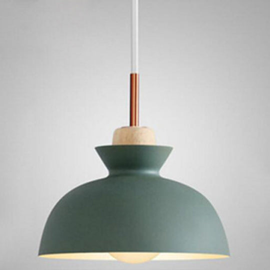 Nordic Style Wooden Pendant Lamp with Metal Frame - Perfect for Restaurants and Modern Homes